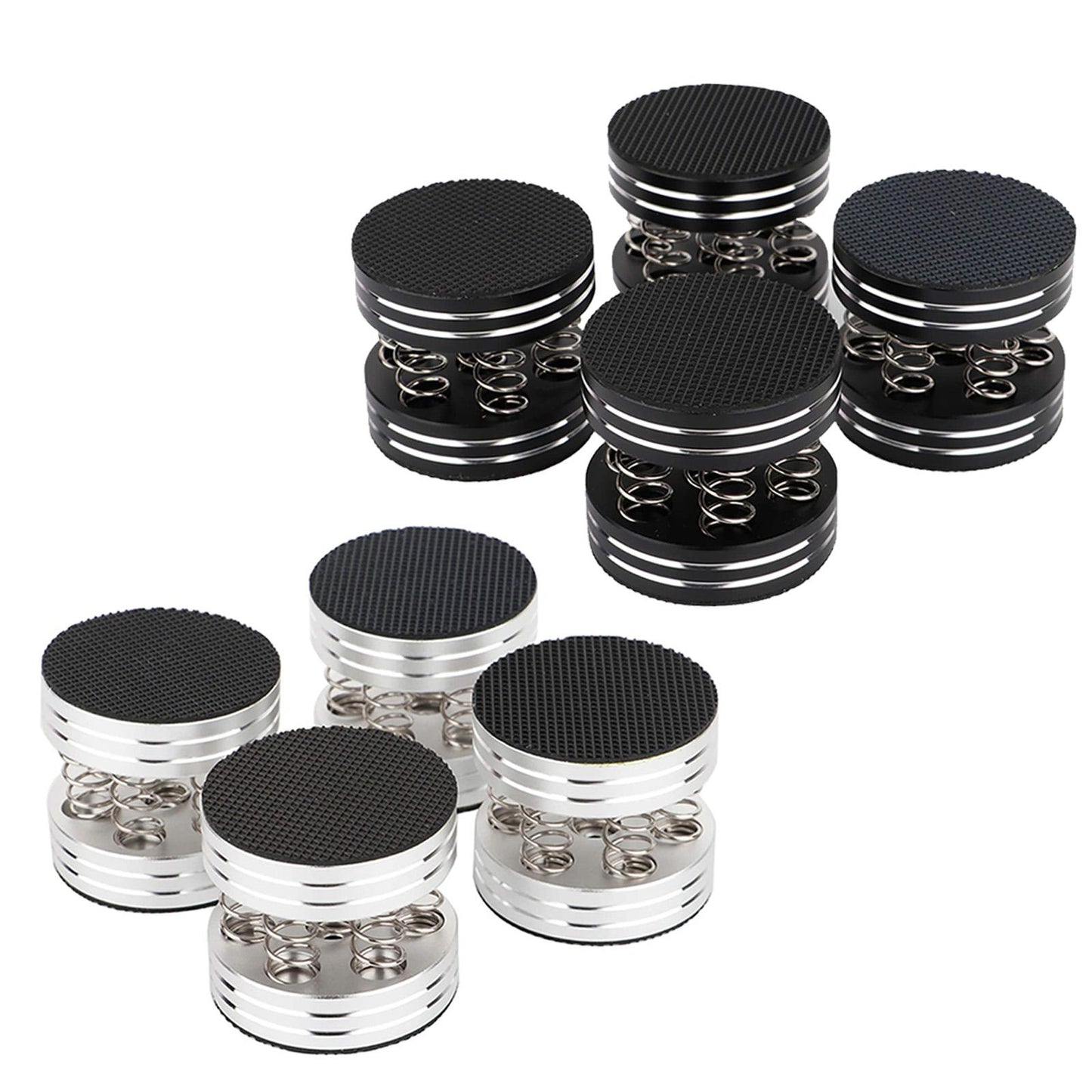 4PCS 44x38mm CNC Aluminum Spring Speakers Spikes Isolation Stand Black