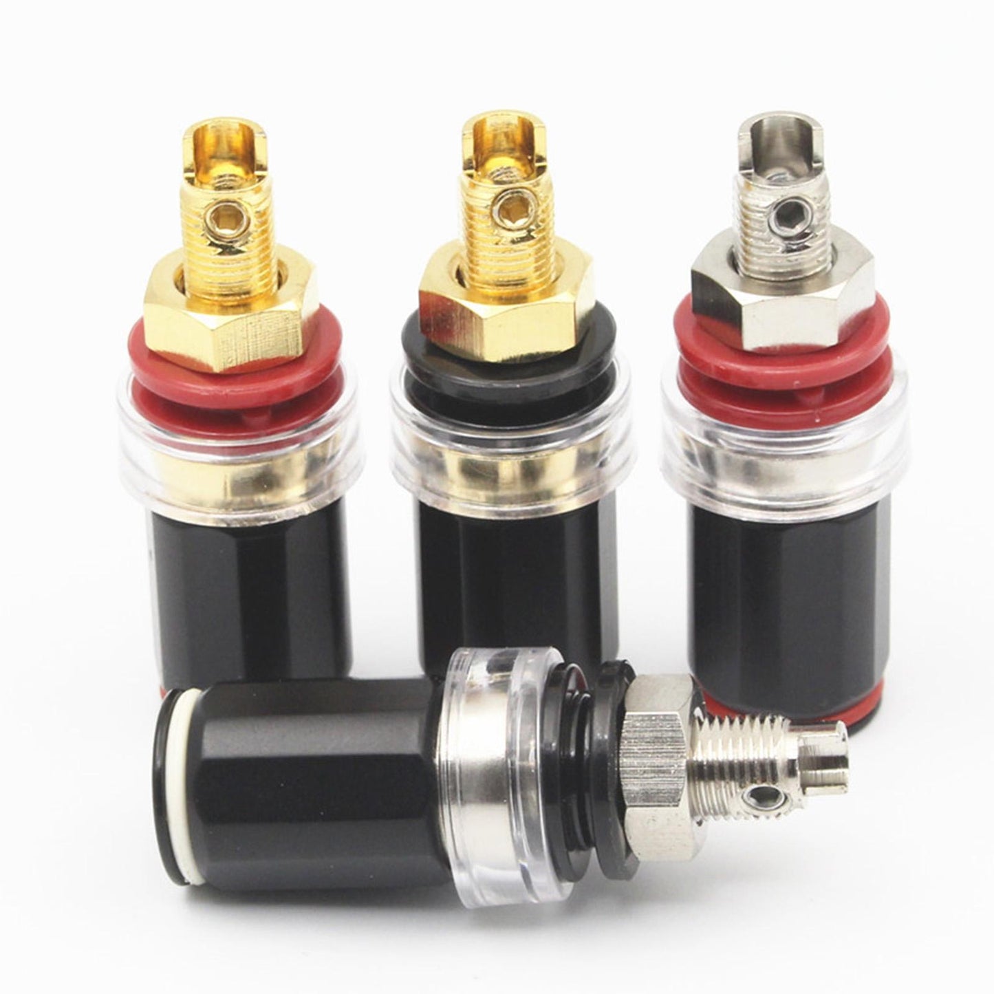 2 pair Pure Copper Amplifier Speaker Terminal Binding Post gold plating