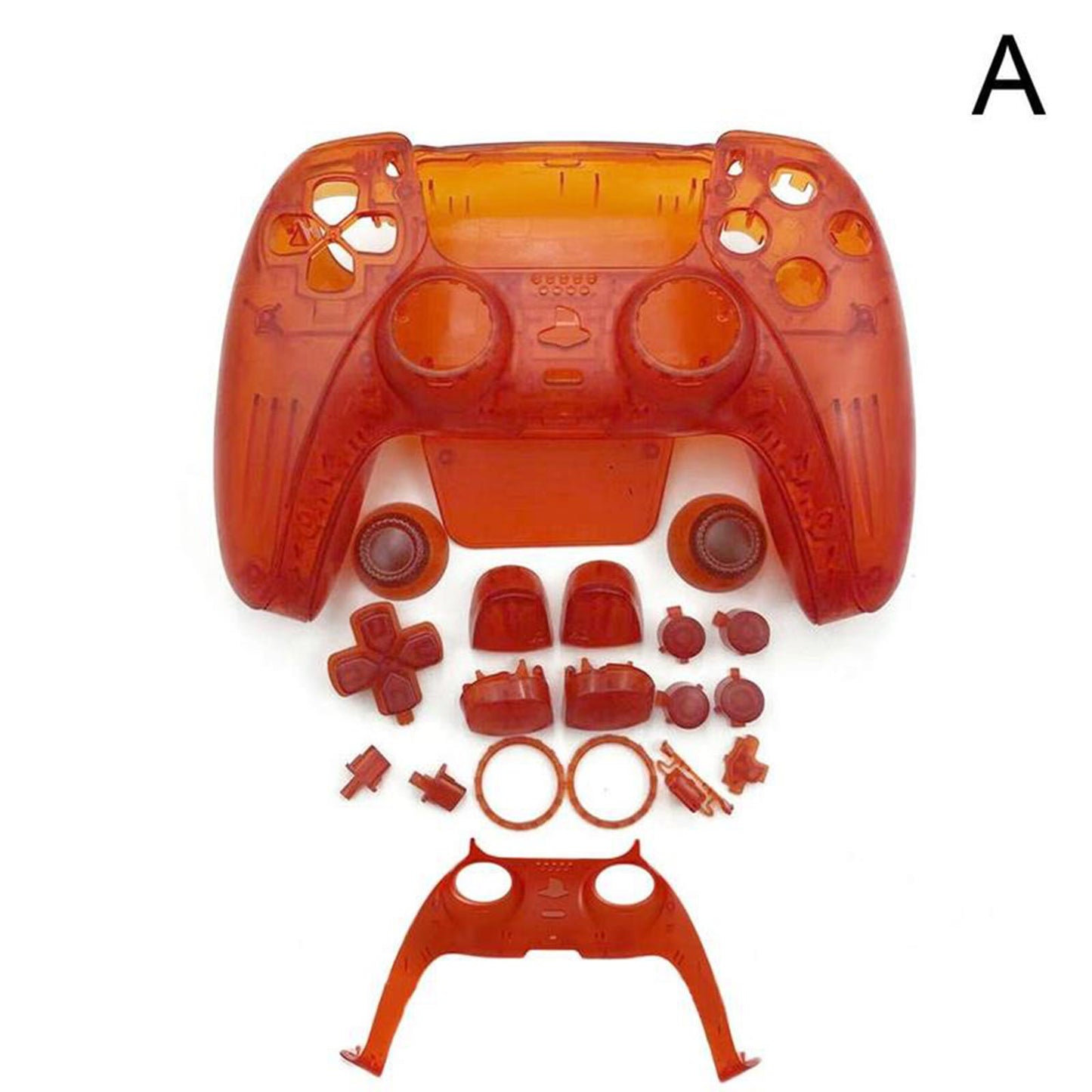 Transparent Gamepad Cover Touch Pad Cover For PS5 Controller Red