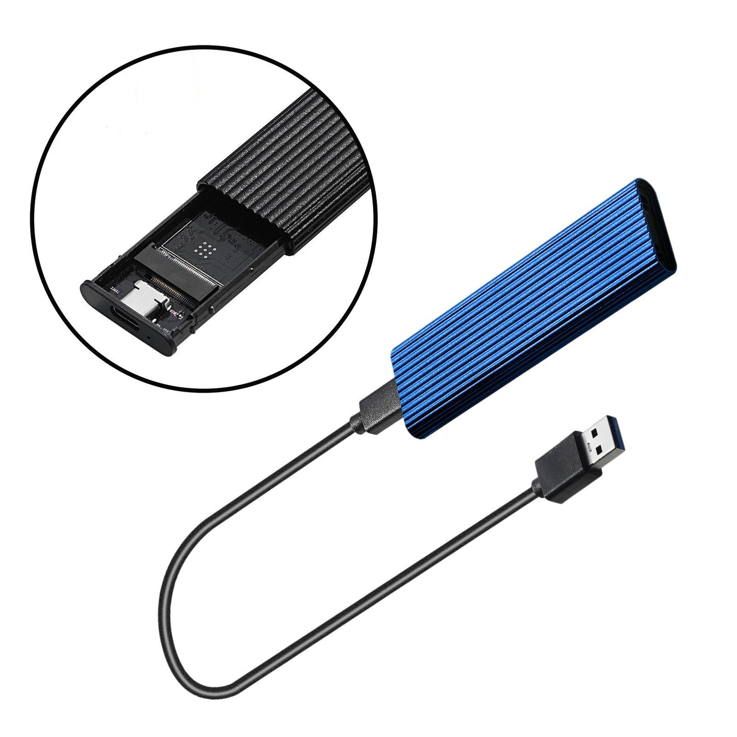 USB 3.0 to NGFF M.2 B Key SSD External Enclosure Case Cover Adapter Blue