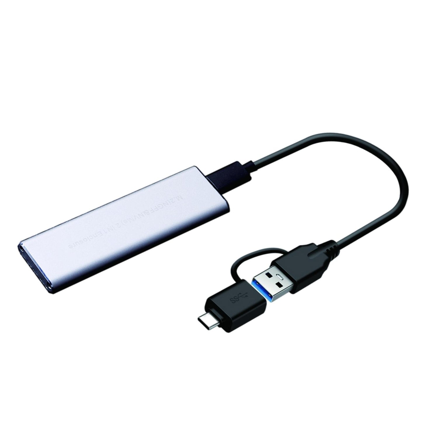M.2 NVME SSD SATA Enclosure Adapter USB C Case Dual Protocol Silver
