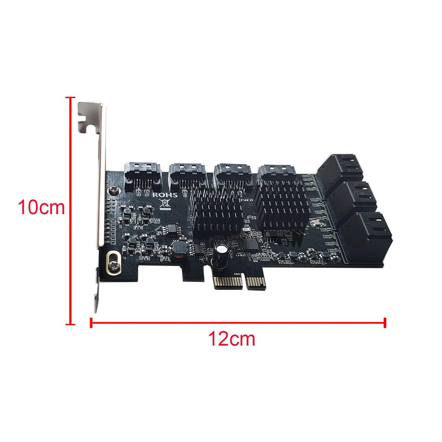 10Ports 6Gbps PCI Express PCI-E to SATA3.0 Expansion Card 8X 16X for Linux