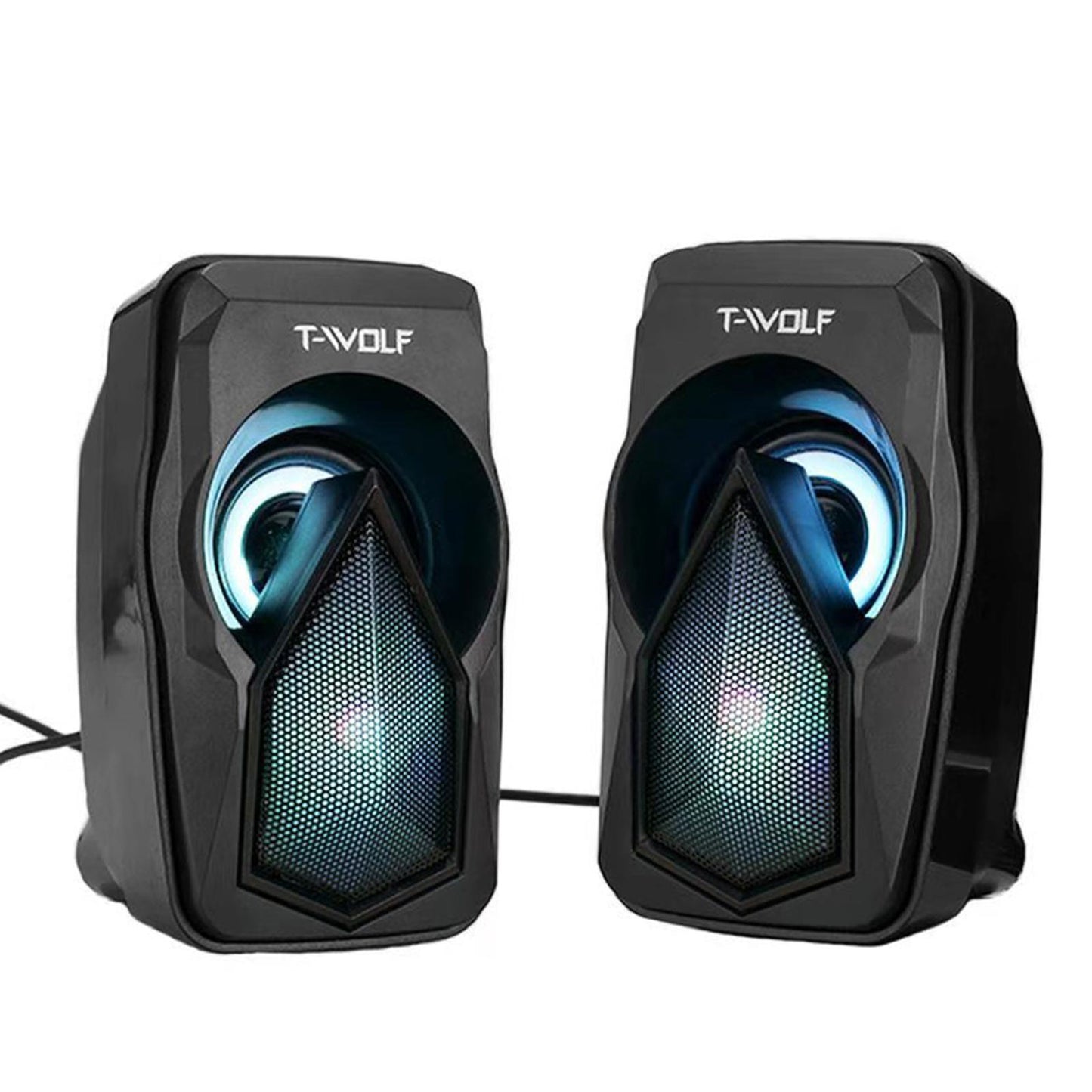 Mini USB Wired Computer Speakers with LED RGB Light Bass Stereo