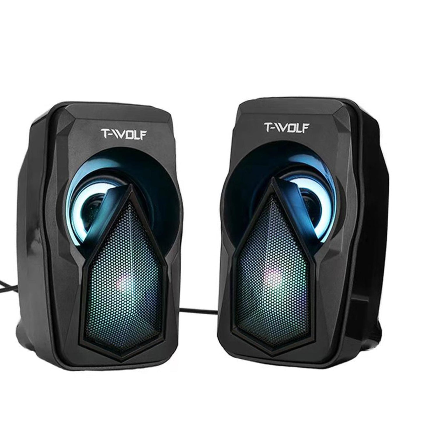Mini USB Wired Computer Speakers with LED RGB Light Bass Stereo