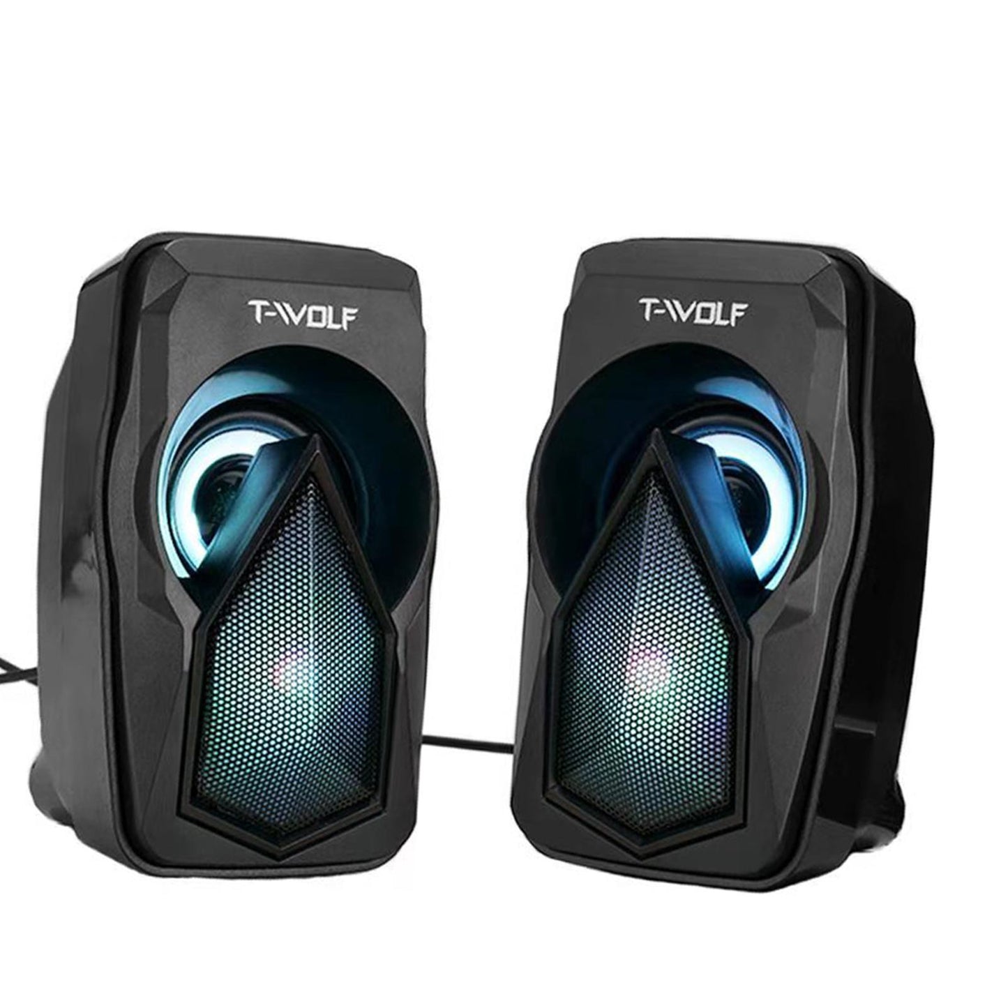Mini USB Wired Computer Speakers with LED RGB Light Bass Stereo