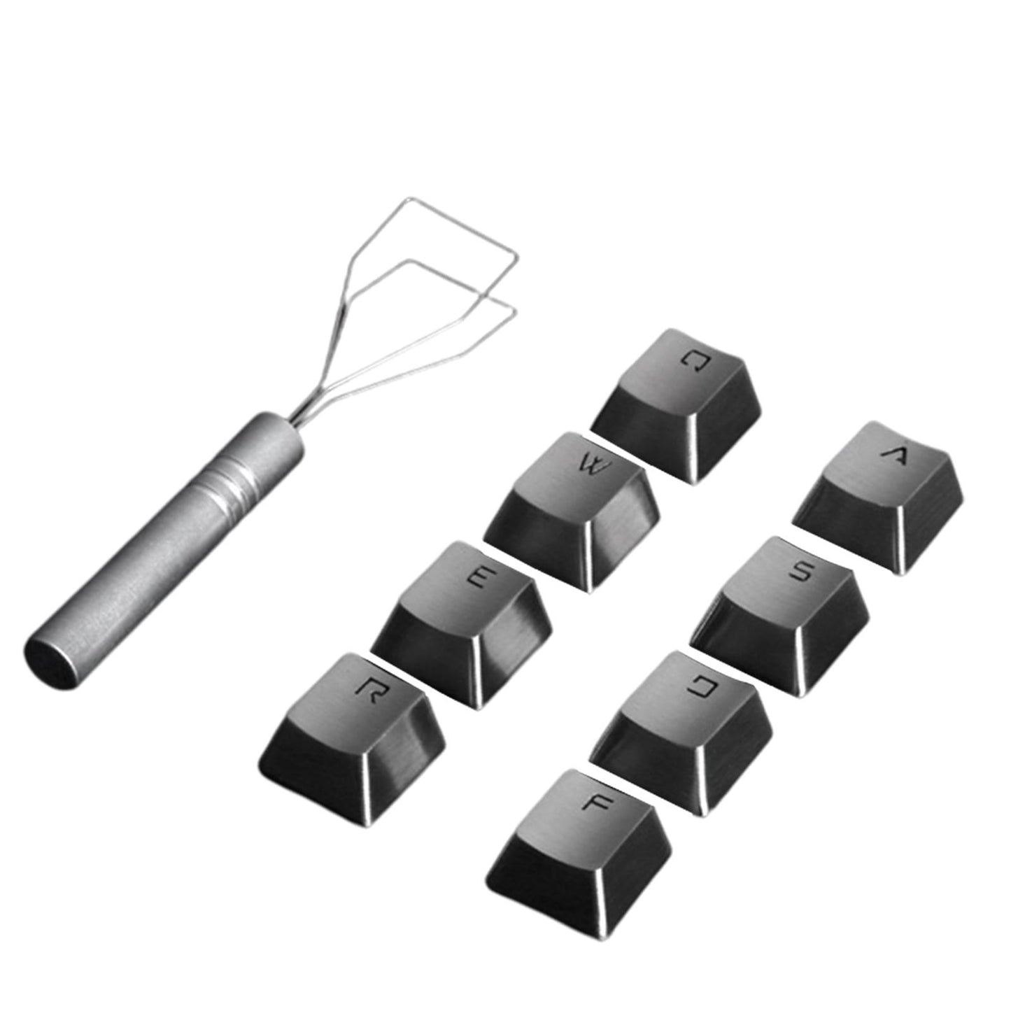 Durable Metal Stainless Steel Keycap for Cherry MX Switch Keyboard QWER+ASDF