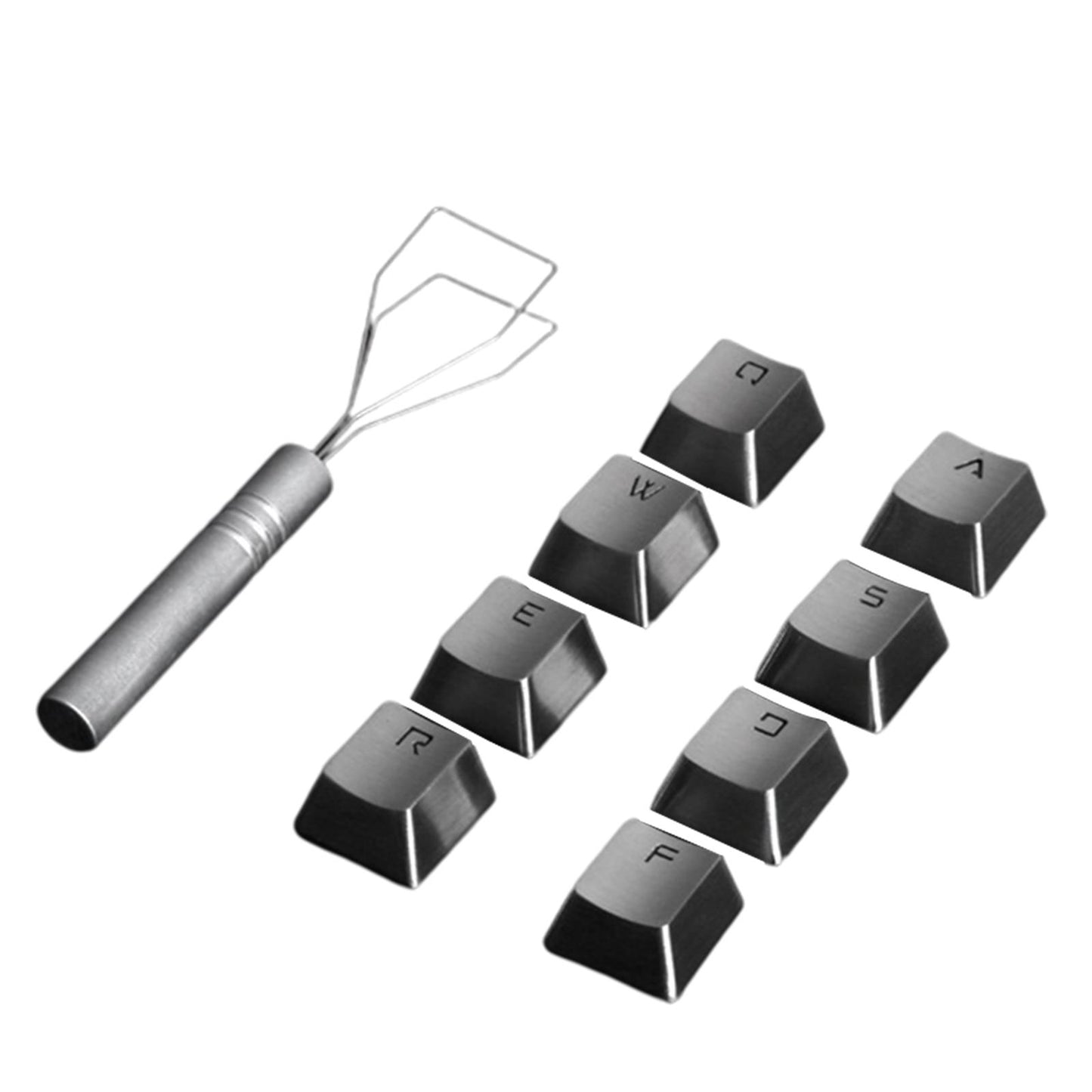 Durable Metal Stainless Steel Keycap for Cherry MX Switch Keyboard QWER+ASDF