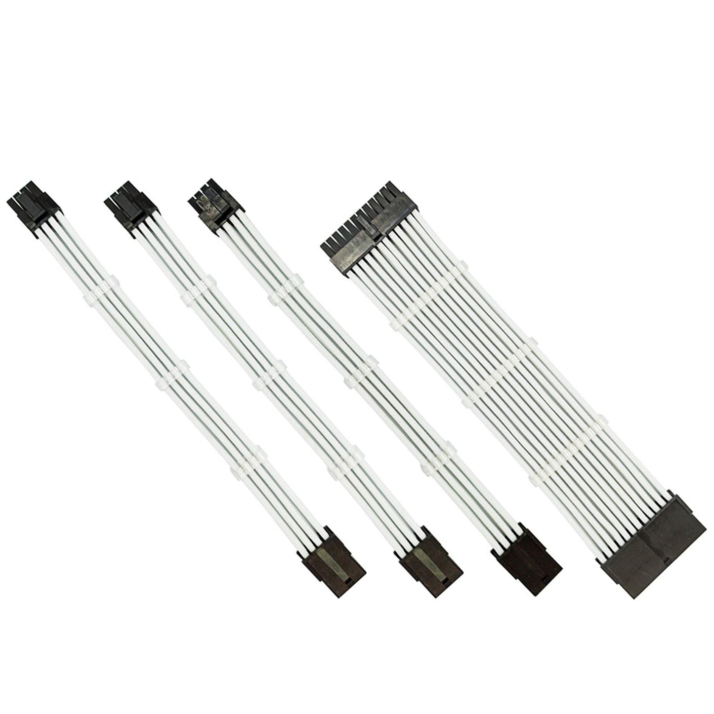 4pcs 18AWG Power Cables ATX PCI-E EPS Extension Cable Kit White A