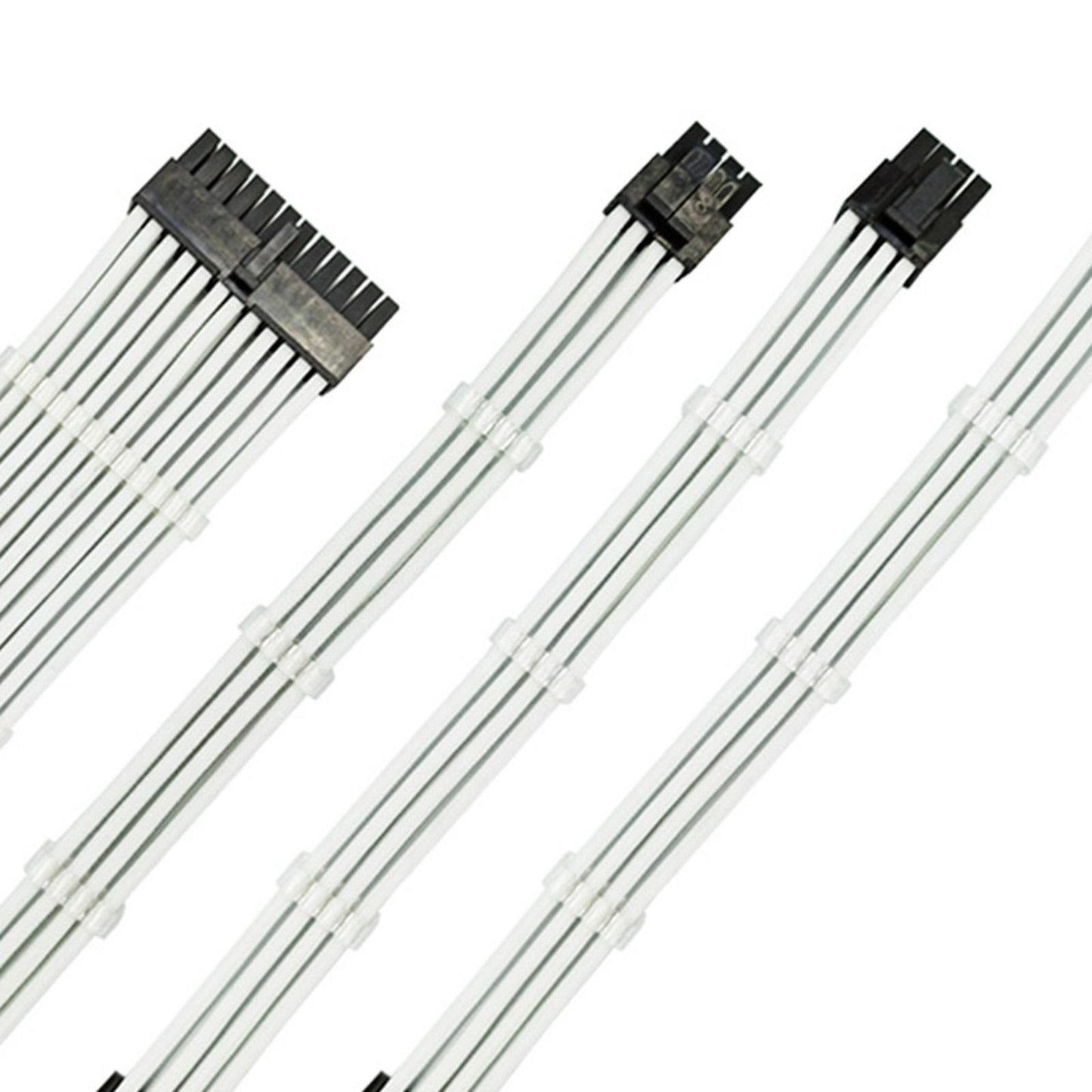 4pcs 18AWG Power Cables ATX PCI-E EPS Extension Cable Kit White A