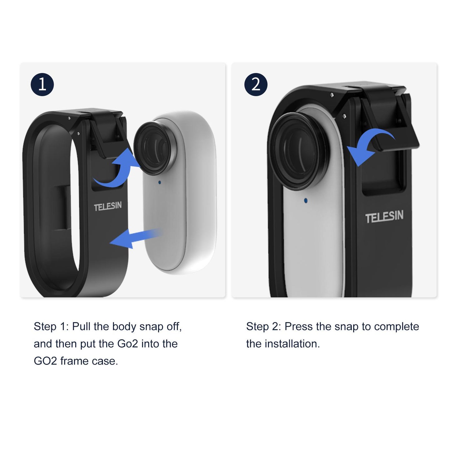 Mount Frame Camera Holder with 1/4 Thread Adapter for Insta360 Go2 White"