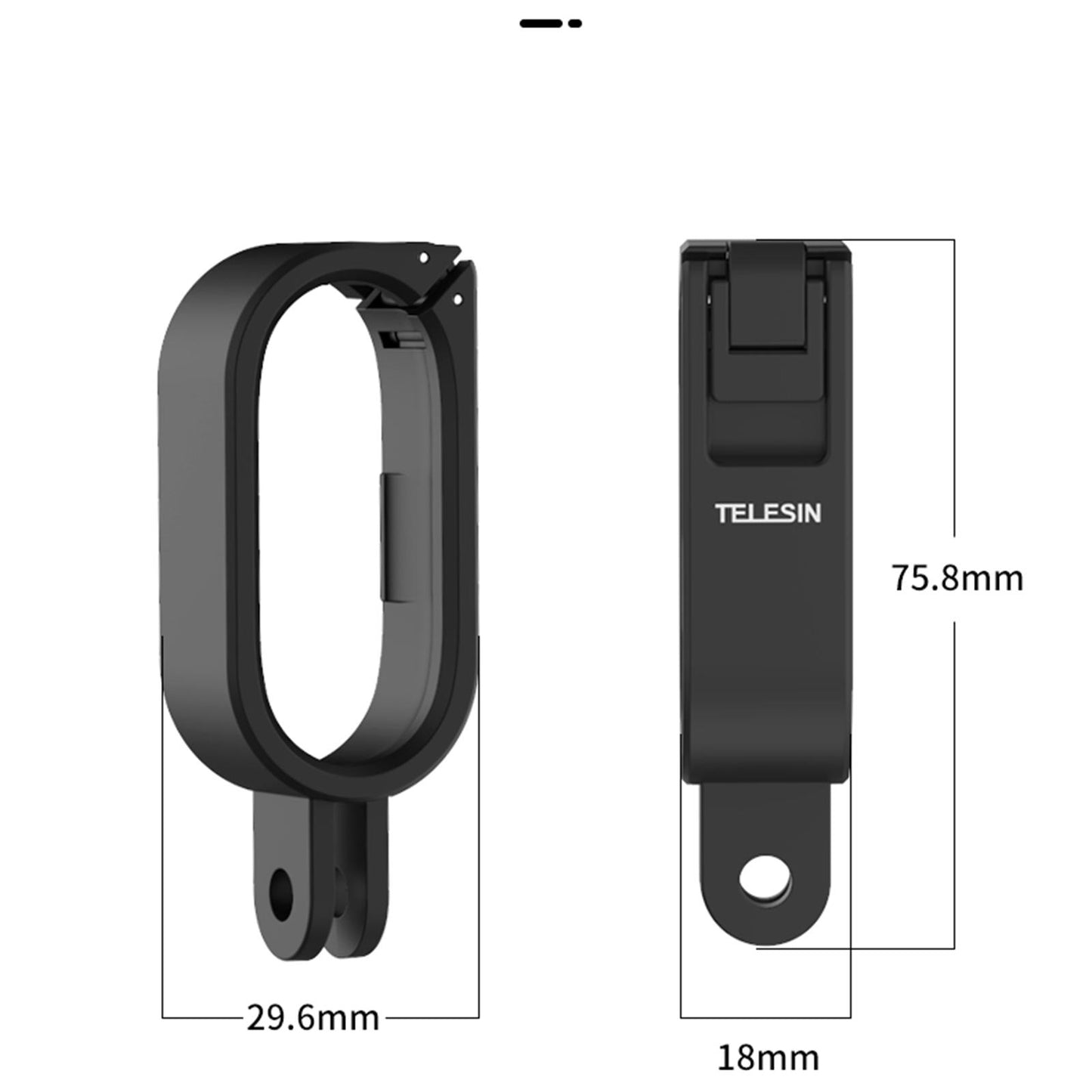 Mount Frame Camera Holder with 1/4 Thread Adapter for Insta360 Go2 Black"