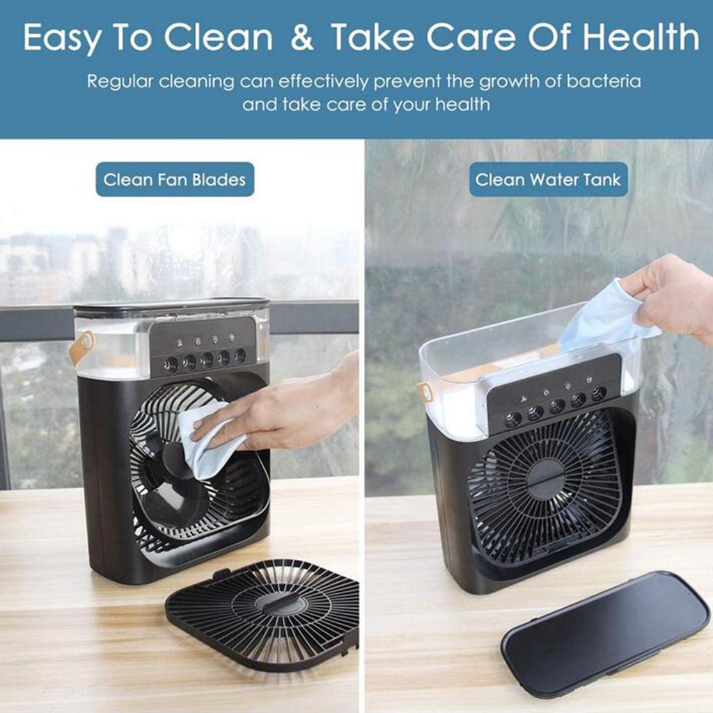 Portable Air Conditioner Fan Personal Air Cooler Desk Cooling Fan Black