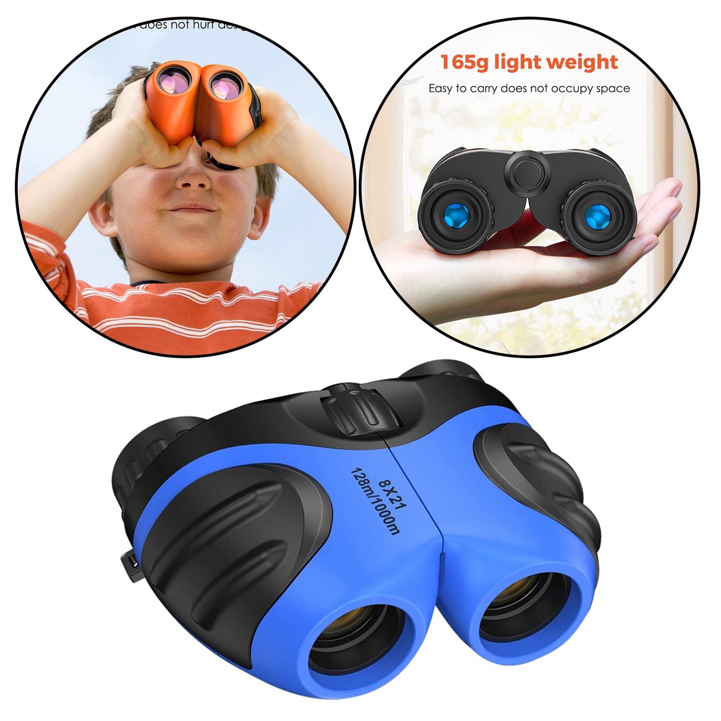 Plastic Kids Binoculars Hiking Camping Telescope Game Entertainment Children Blue