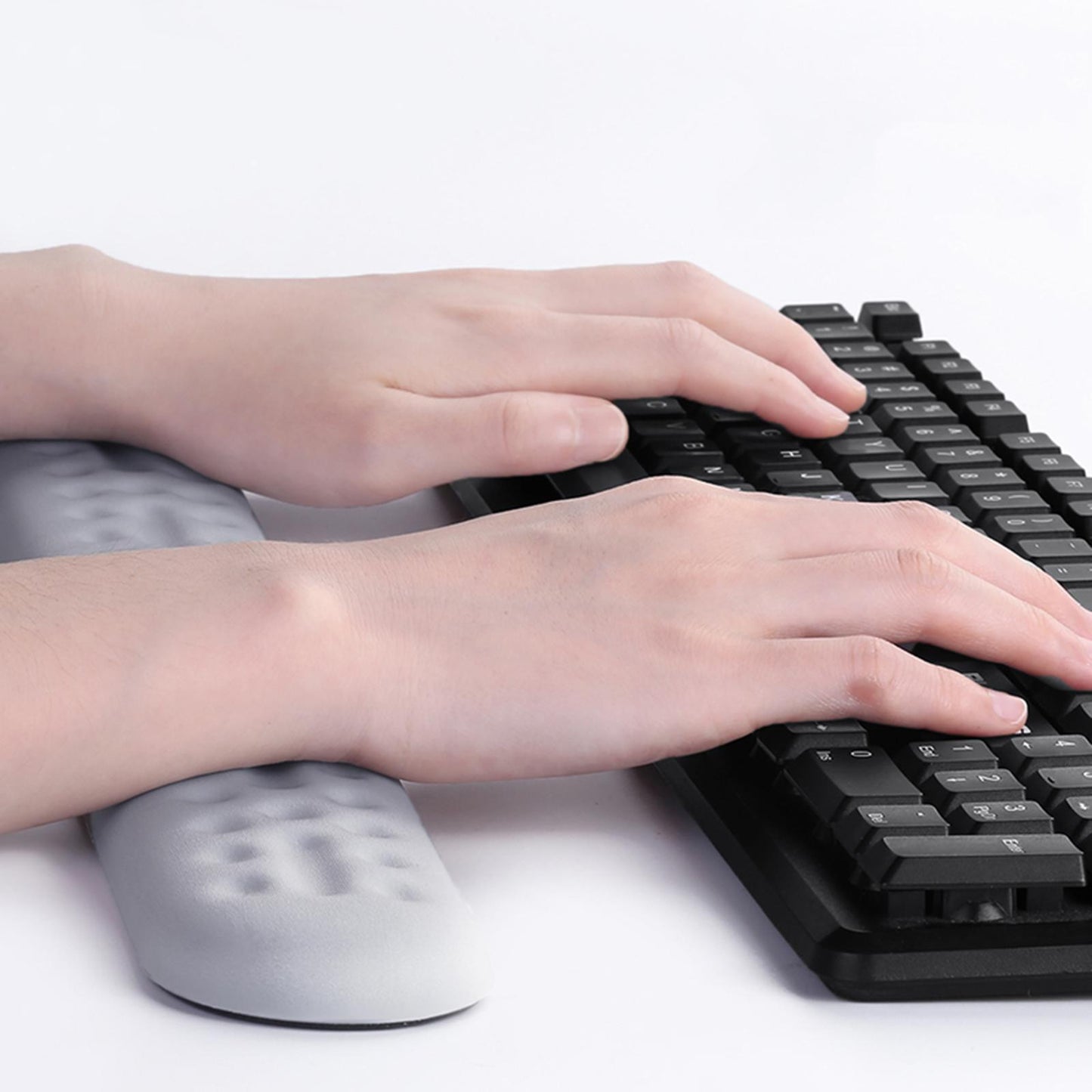 Memory Foam Keyboard Wrist Pad Mouse Cushion for Gaming Work large gray