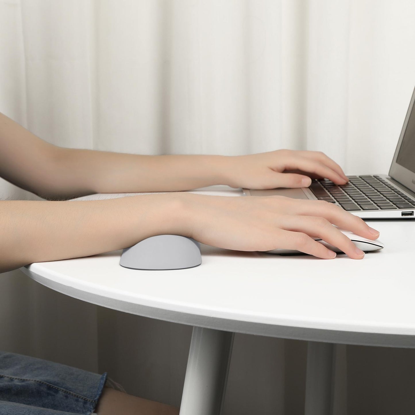 Keyboard Mouse Wrist Rest Pad Memory Foam Set A Small Silver