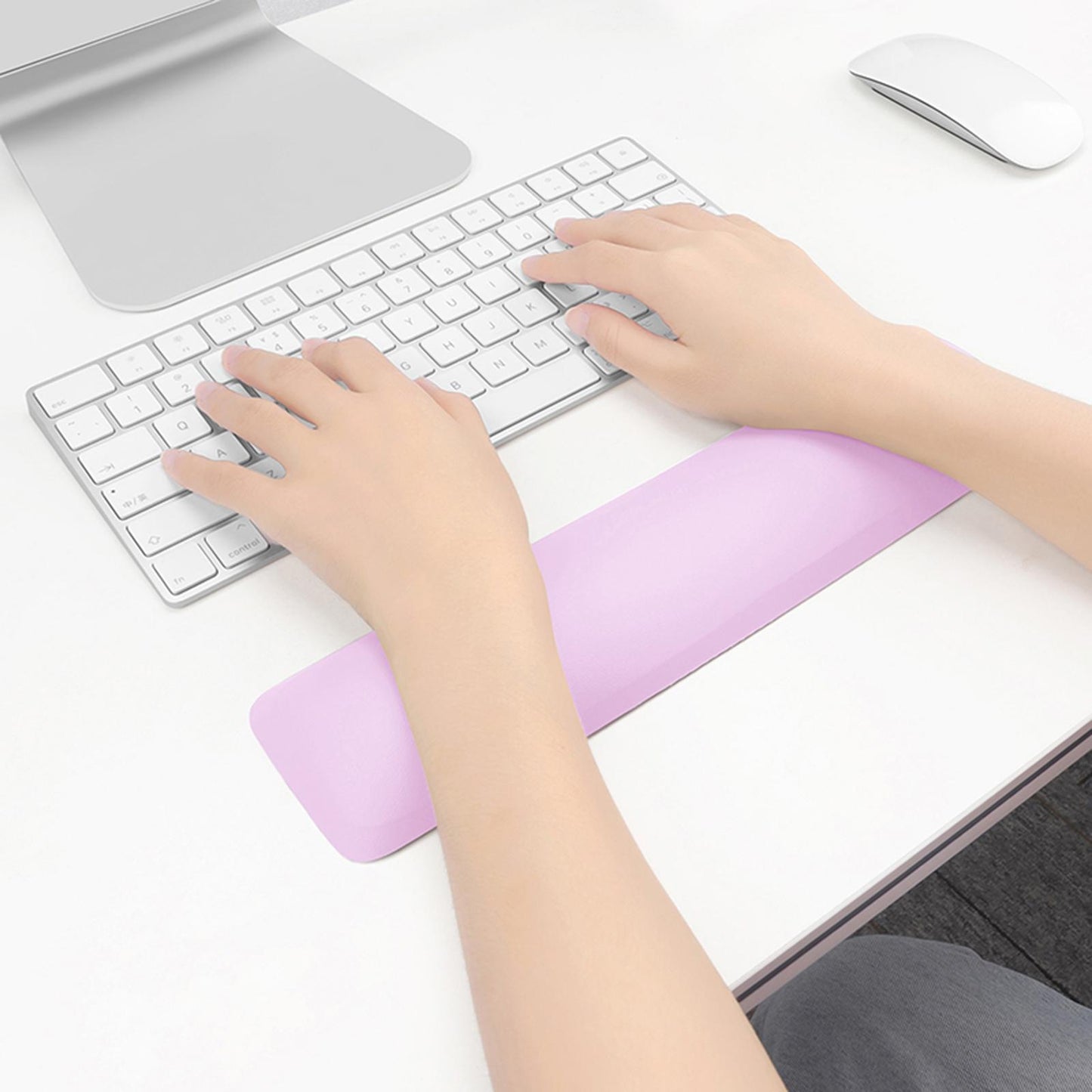 Keyboard Mouse Wrist Rest Pad Memory Foam Set B Medium Pink
