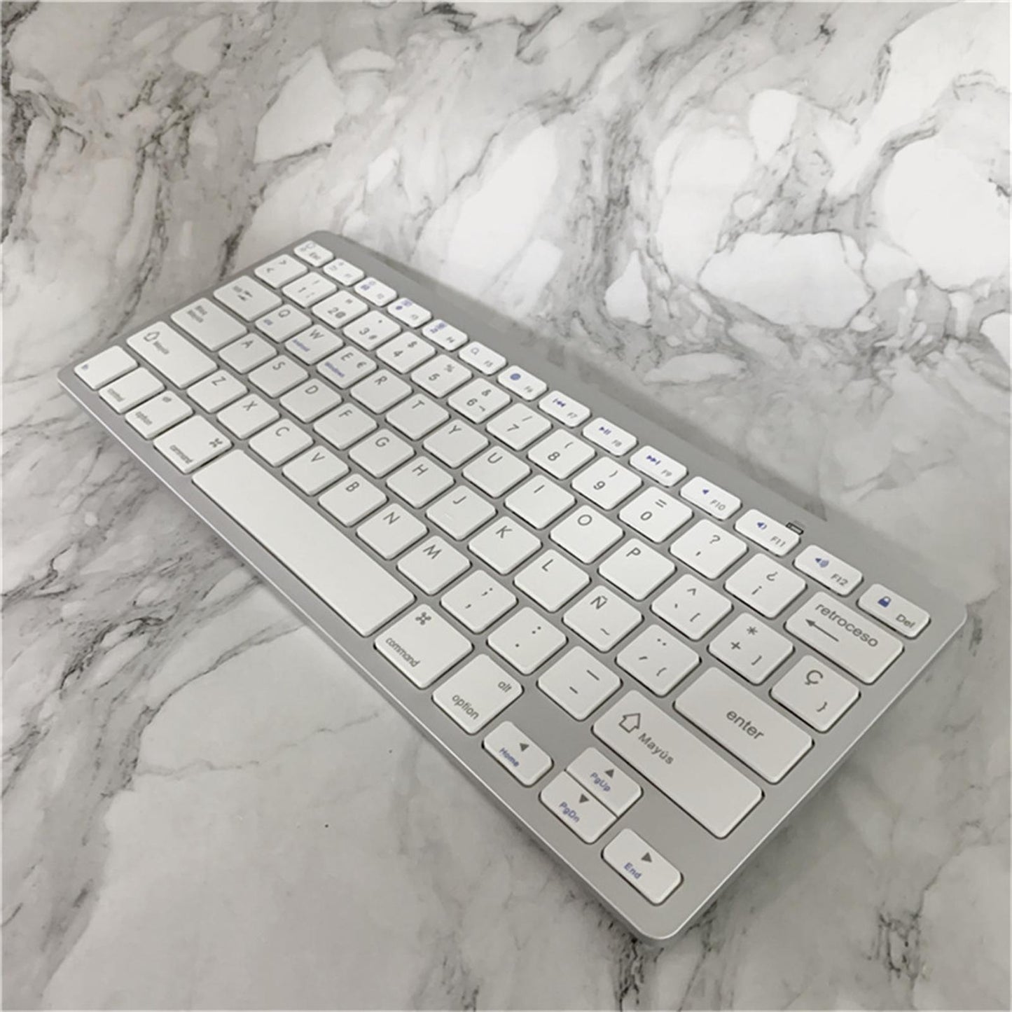 UltraThin 78Key Wireless Bluetooth Keyboard Spanish for IOS Android Windows