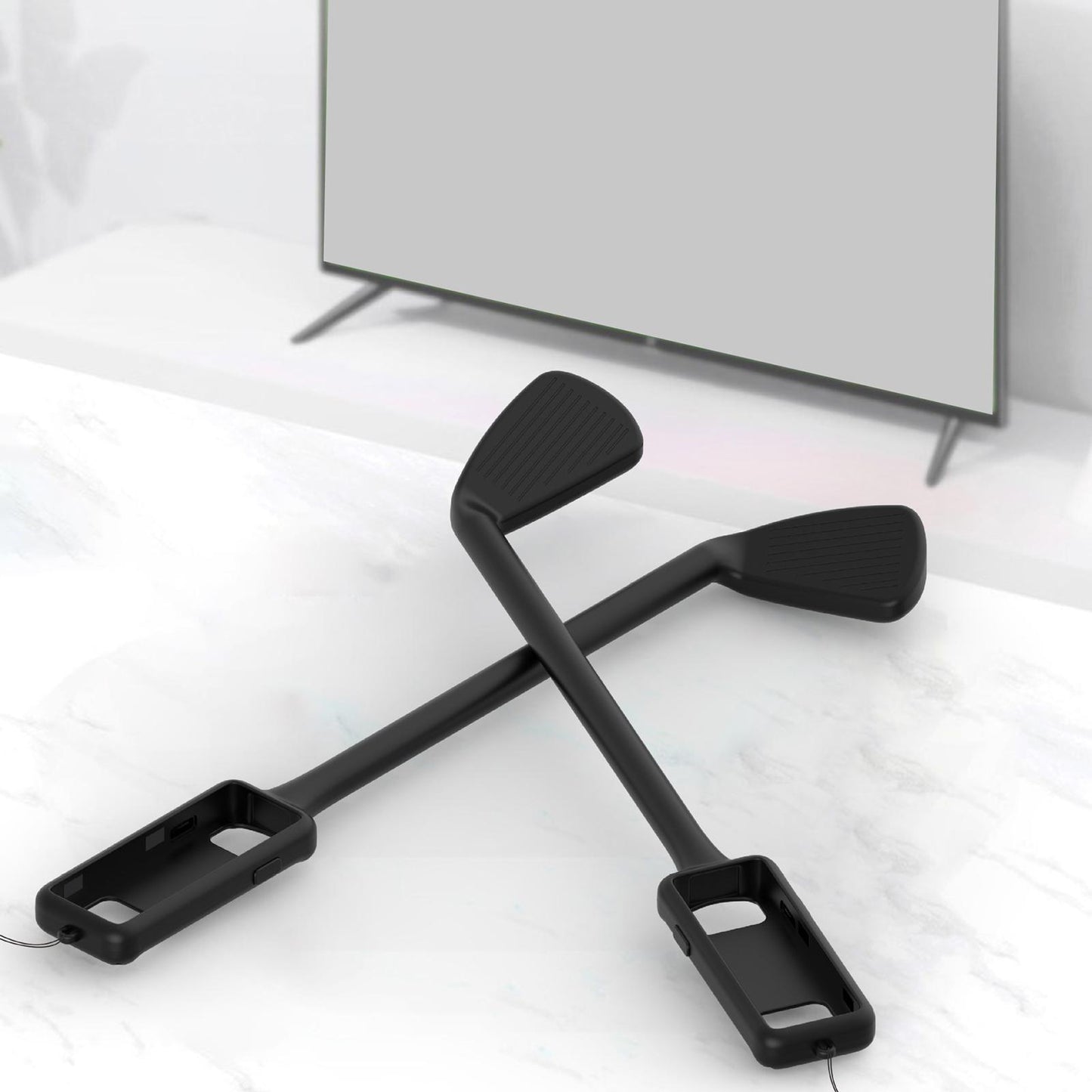2x Golf Game Grip for Nintendo Switch Golf Clubs Accessories Black