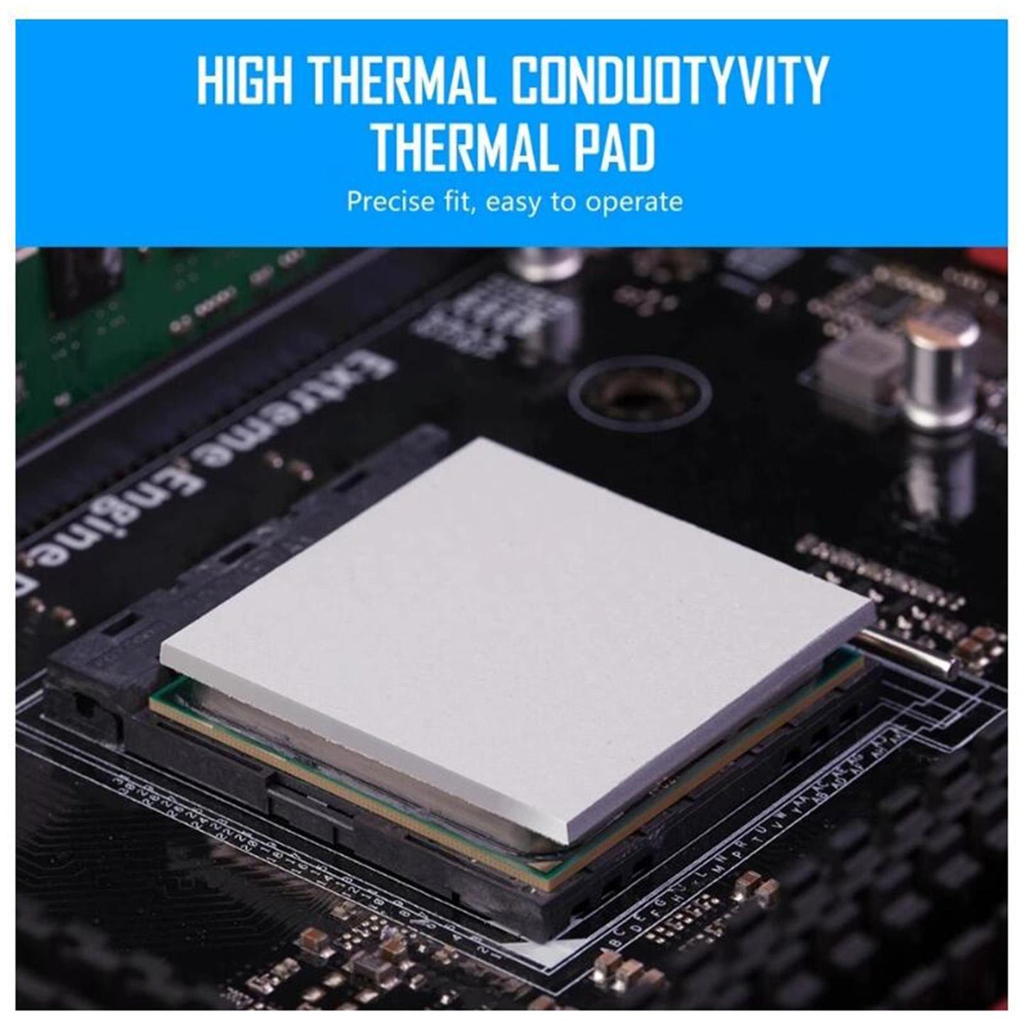 Silicone Thermal Pad 120x120mm Heat Resistance for GPU CPU 1.0 mm