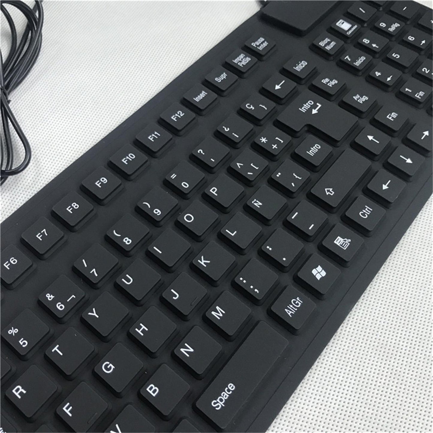 Silicone Spanish Waterproof 105 Key Flexible Foldable Keyboard for PC Laptop