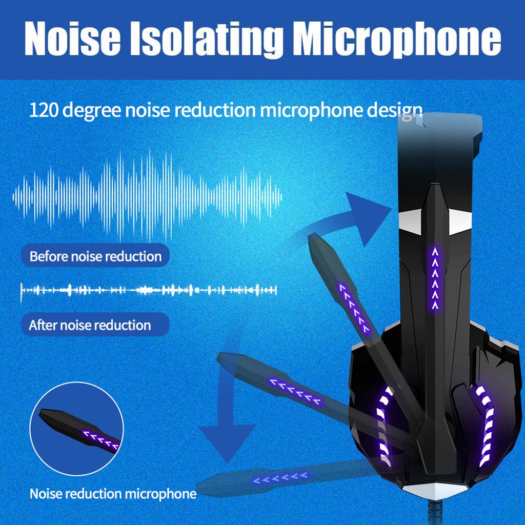 G9000 Pro Noise Cancelling Surround Sound Gaming Headset wMic For PS4 Purple