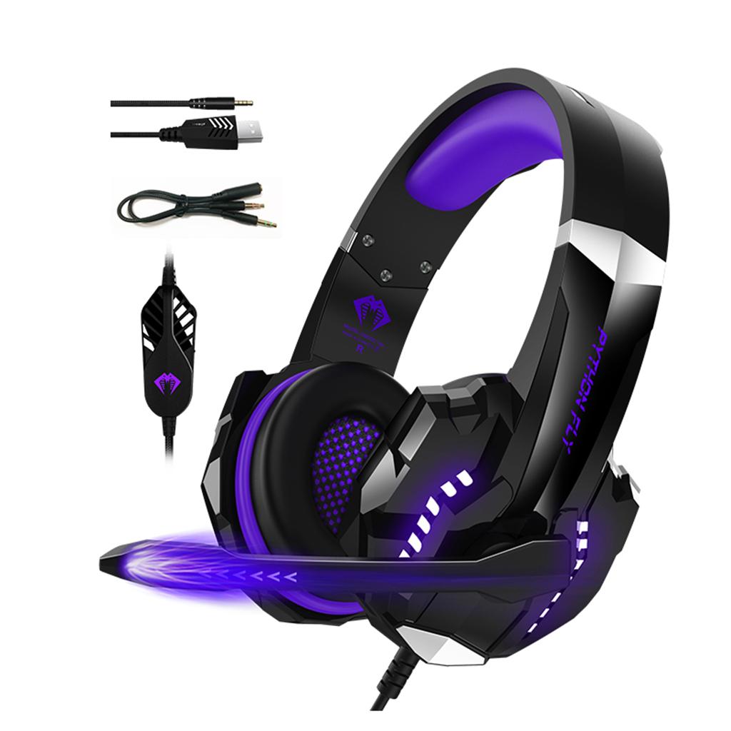 G9000 Pro Noise Cancelling Surround Sound Gaming Headset wMic For PS4 Purple