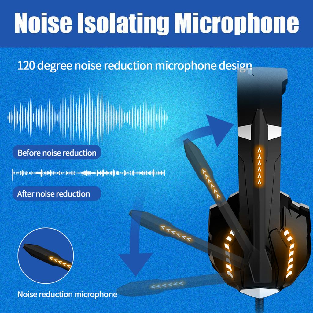 G9000 Pro Noise Cancelling Surround Sound Gaming Headset wMic For PS4 Orange