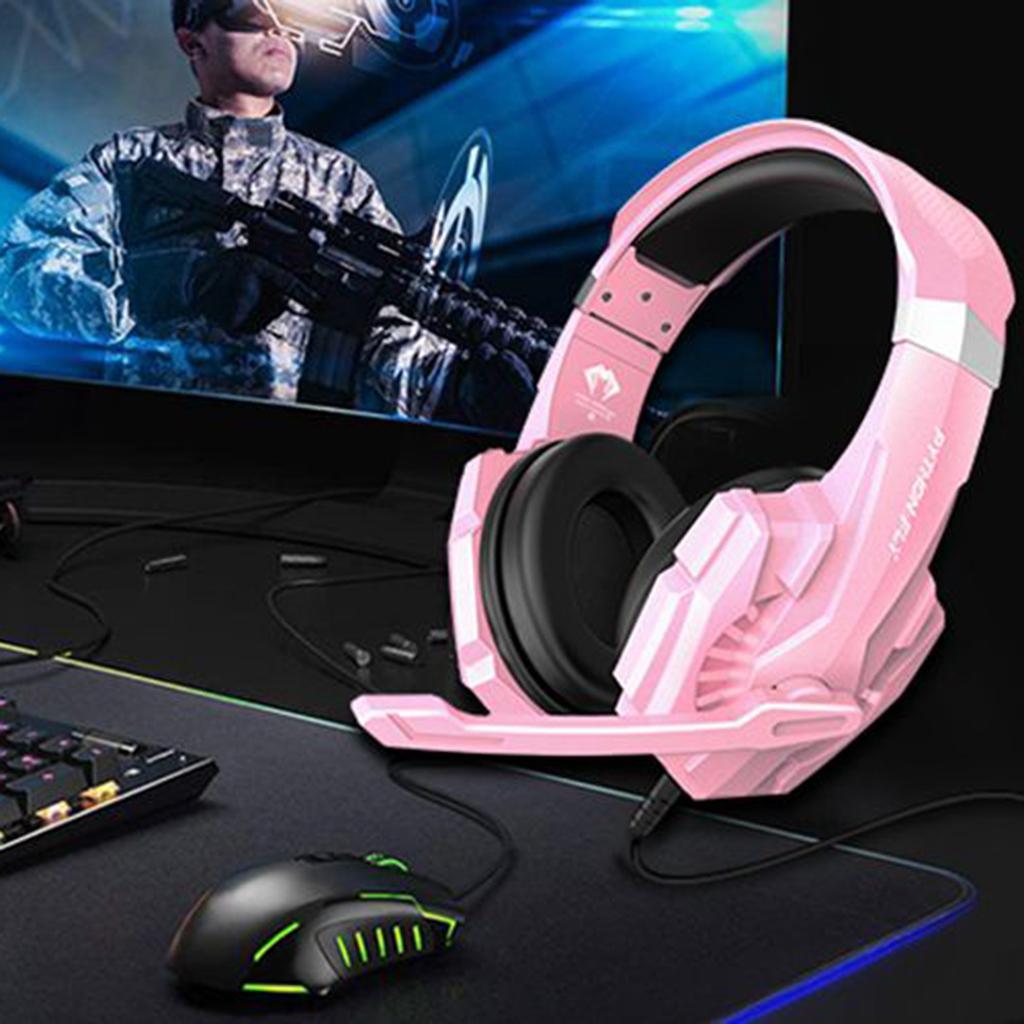G9000mini Stereo Gaming Headset Over Ear Noise Cancelling Mic for PS4 Pink
