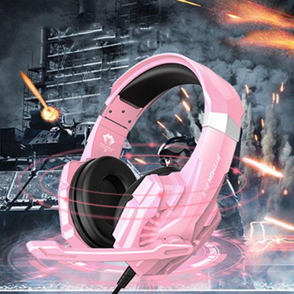 G9000mini Stereo Gaming Headset Over Ear Noise Cancelling Mic for PS4 Pink