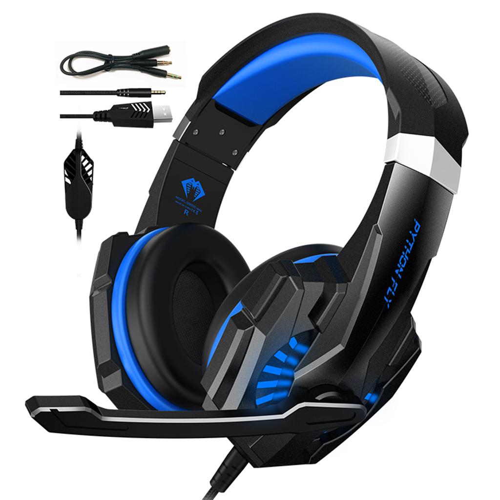 G9000mini Stereo Gaming Headset Over Ear Noise Cancelling Mic for PS4 Blue