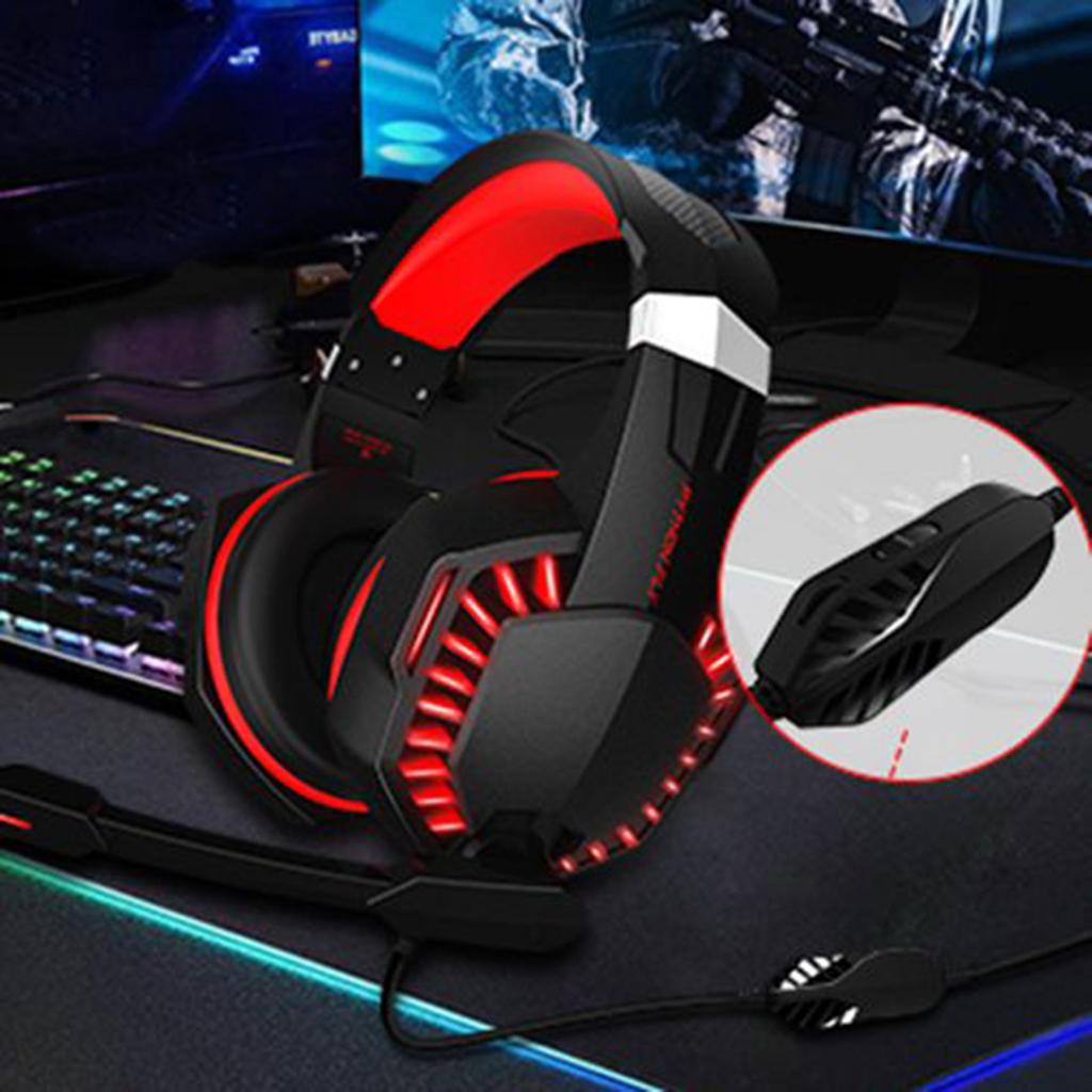 G2000PRO Wired Stereo Gaming Headset Over Ear with Noise Cancelling Mic Red