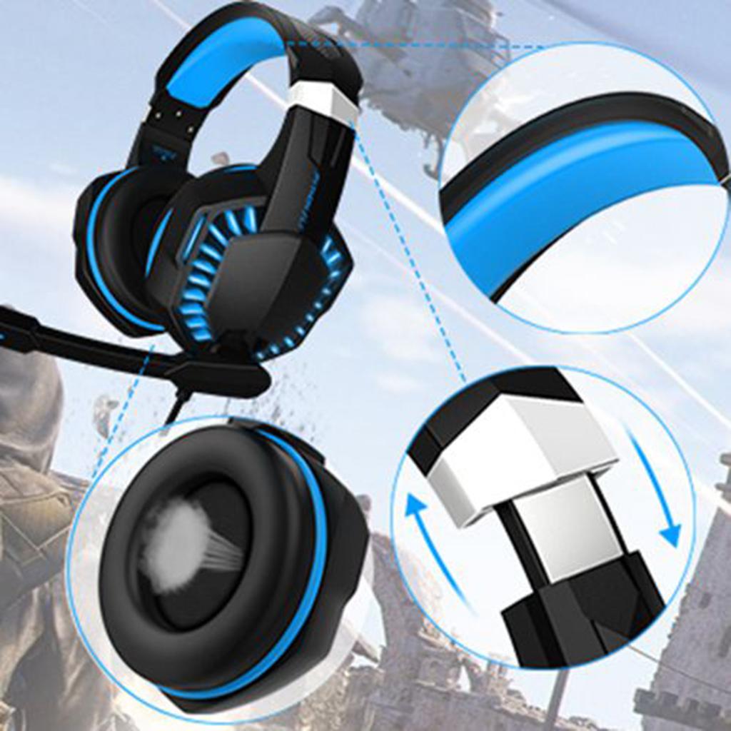 G2000PRO Wired Stereo Gaming Headset Over Ear with Noise Cancelling Mic Blue