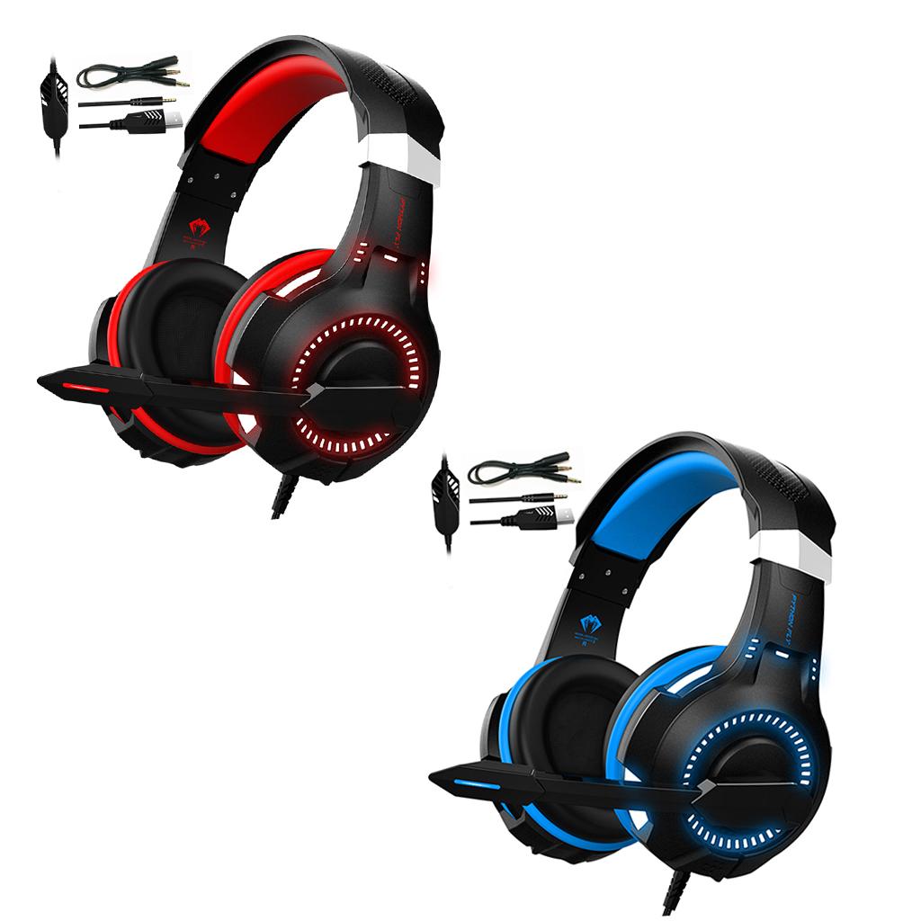 Over Ear Gaming Headset with MIC Earpiece 3.5mm Interface Red