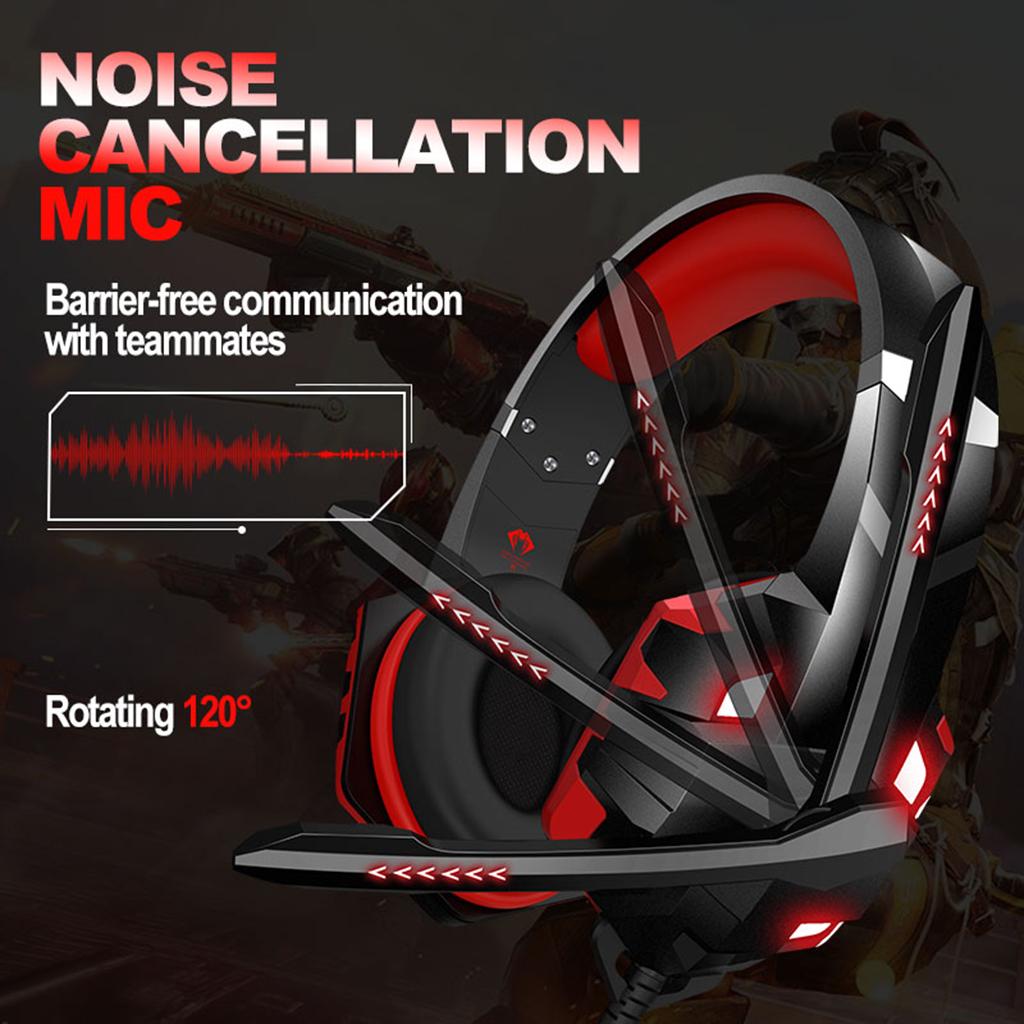 G9000MAX Gaming Headset Over Ear Earphone w/Mic Volume Control for PS4 Red