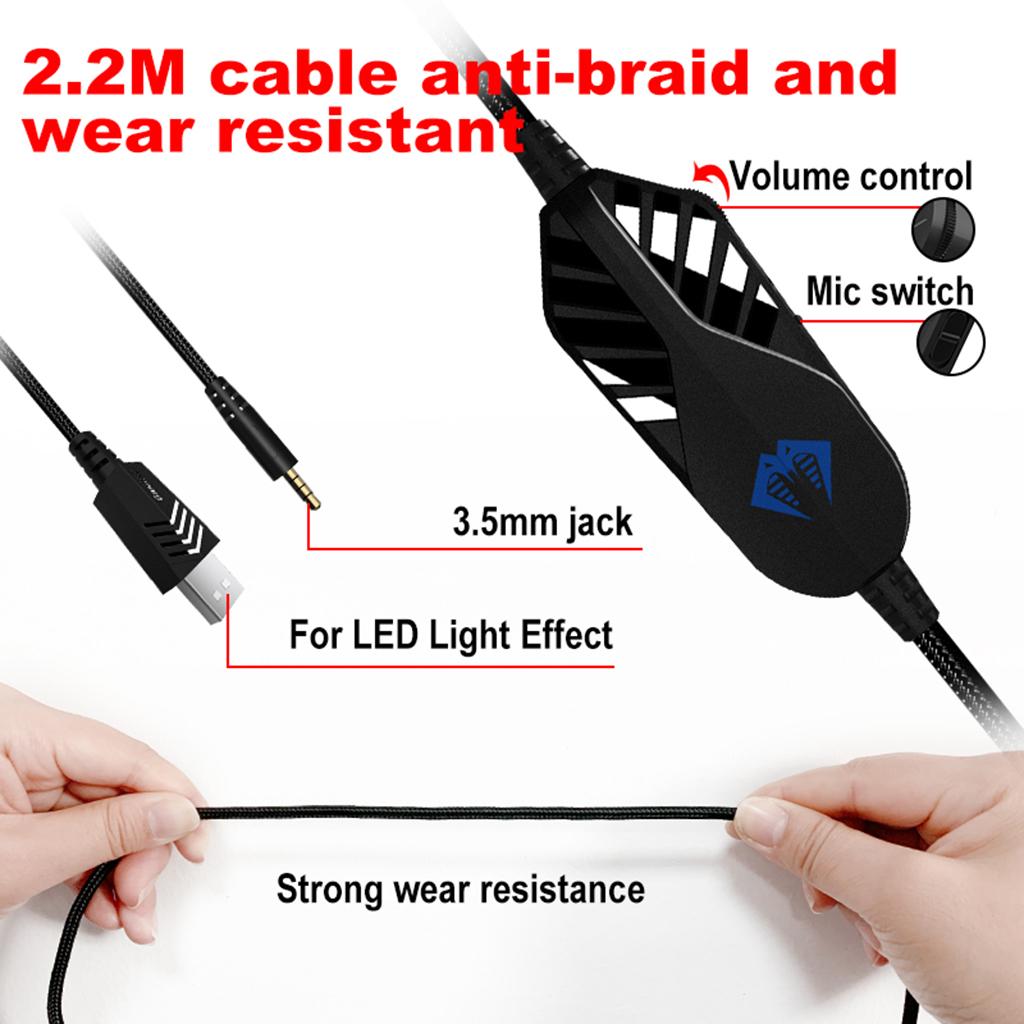 G9000MAX Gaming Headset Over Ear Earphone w/Mic Volume Control for PS4 Blue