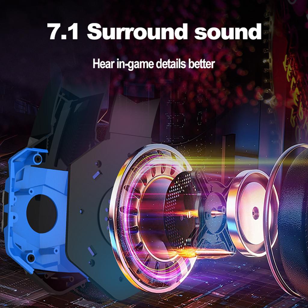 G9000MAX Gaming Headset Over Ear Earphone w/Mic Volume Control for PS4 Blue