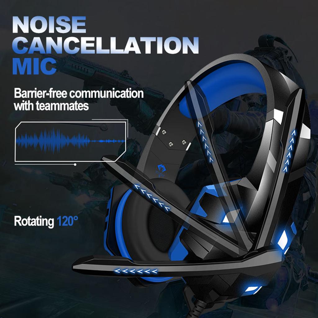 G9000MAX Gaming Headset Over Ear Earphone w/Mic Volume Control for PS4 Blue