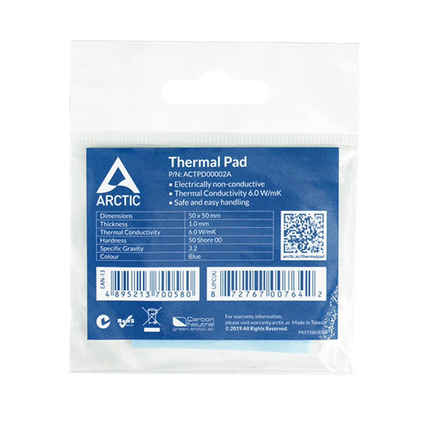 Silicone Thermal Pad 6.0 W/mK for CPU Coolers LED Cooler 50x50x1.0 mm