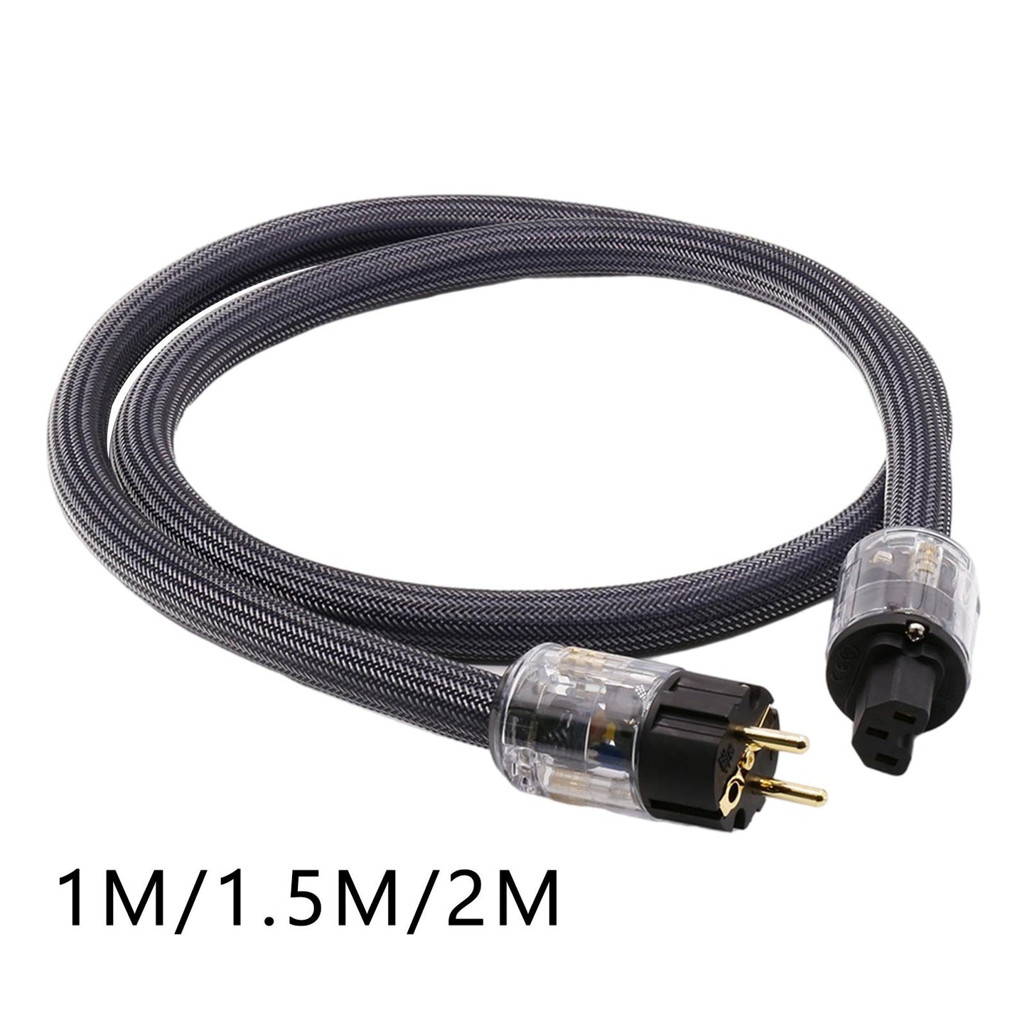 HiFi Audio Power Cable Pure Copper Power Cord Sleeves Power Line EU 1M