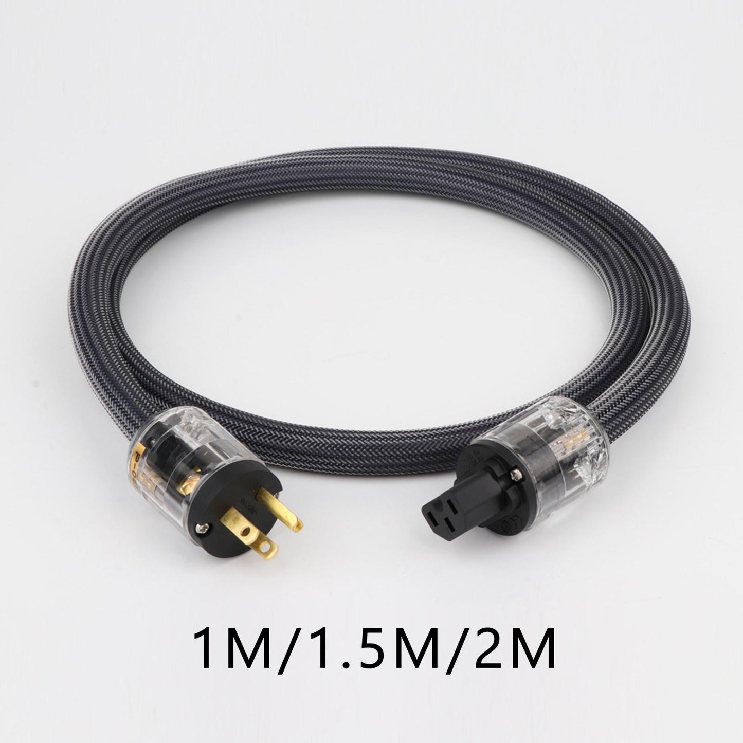 HiFi Audio Power Cable Pure Copper Power Cord Sleeves Power Line EU 1M