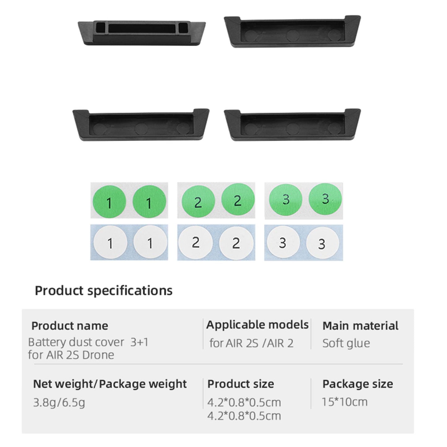 Battery Port Dust Cover Plug Protective Cover for DJI Mavic Air 2S