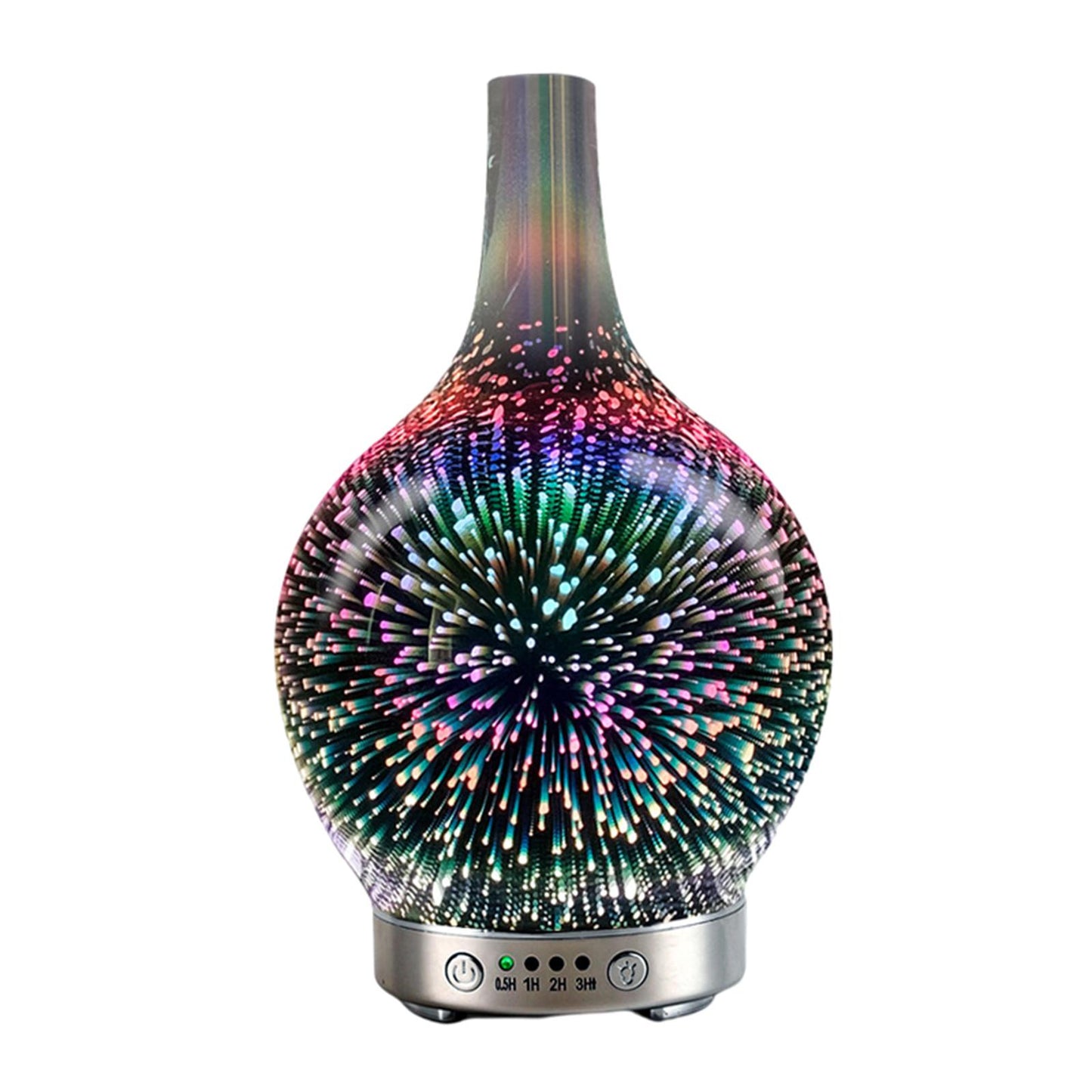 3D Glass Essential Oil Diffuser Quiet Humidifier Night Light Leisure