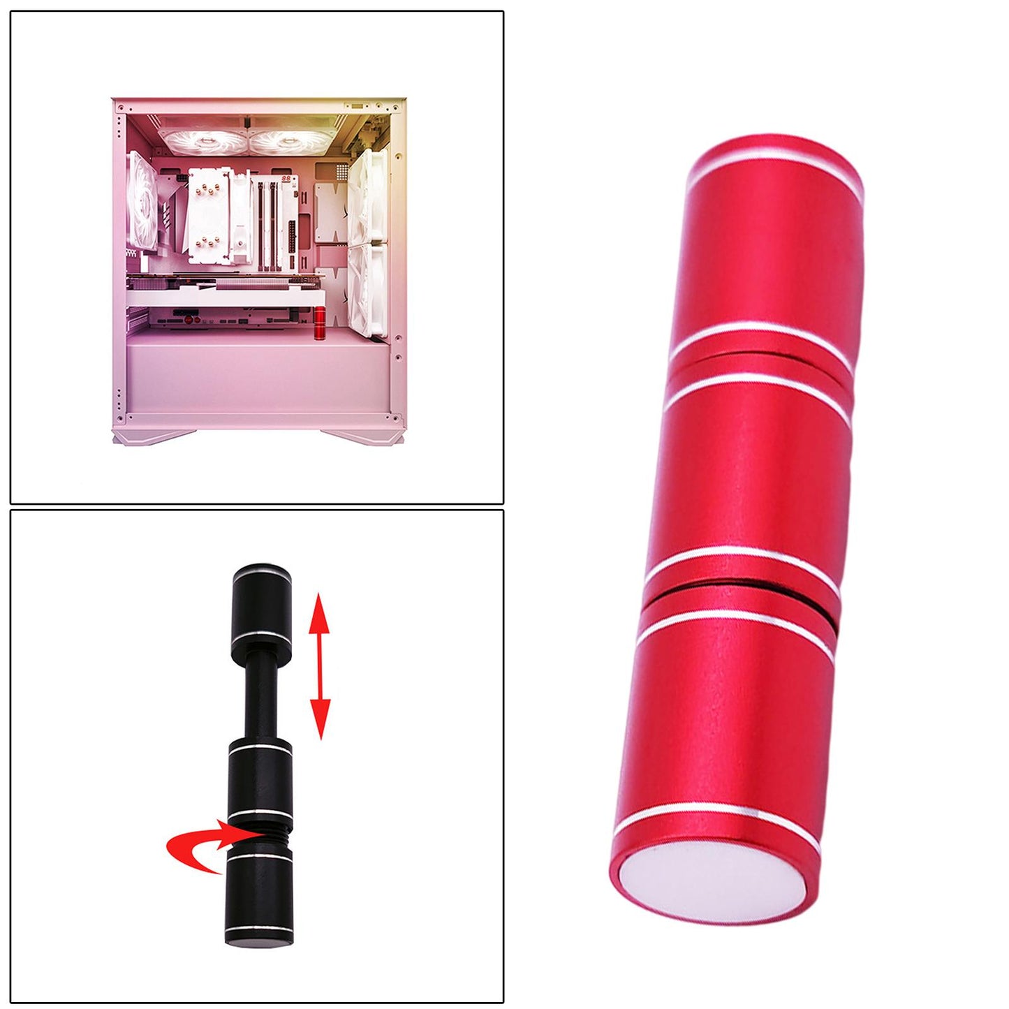 Adjustable Graphics Card GPU Brace Support Video Card Sag Holder Aluminum Red Long