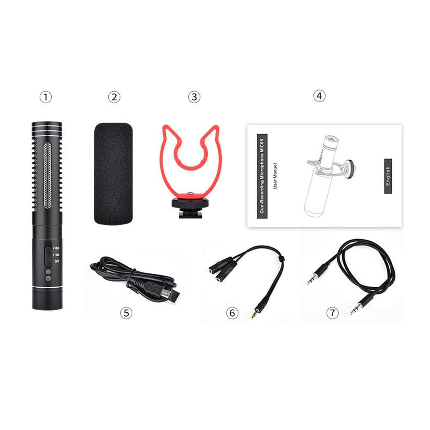 Shotgun Microphone Phone Video Fit for Camera Smartphone Desktop Camcorder