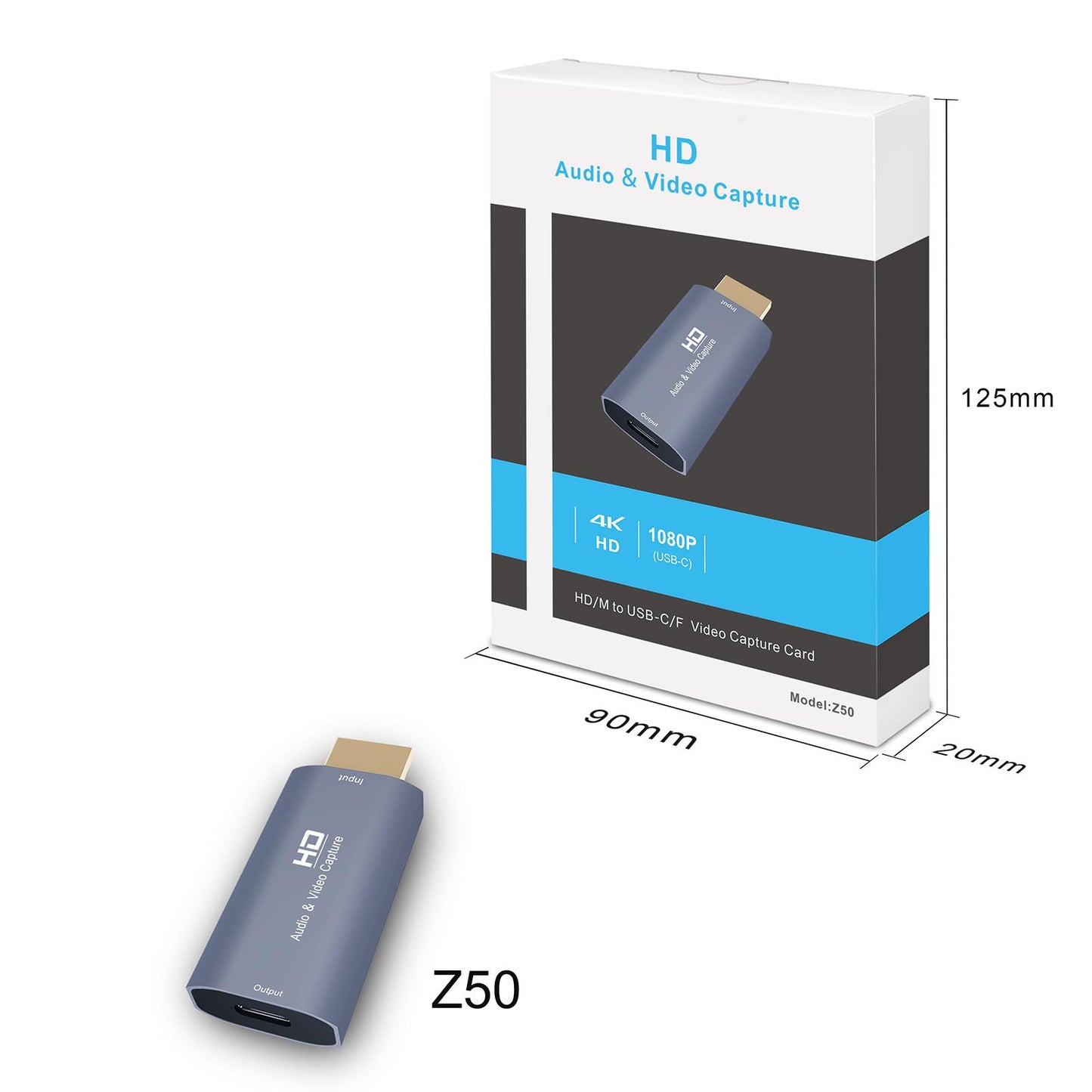 HD Type-C Audio Video Capture Card 1080P for Live Broadcasting for PC Phone