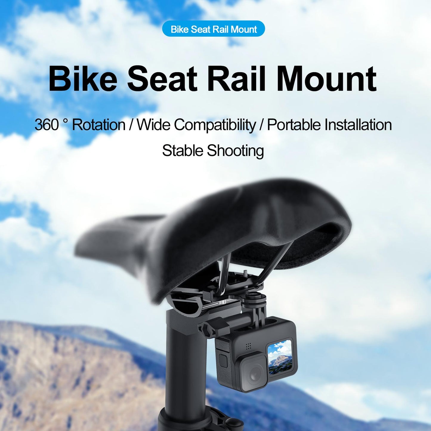 Bicycle Saddle Camera Clamp Mount Bracket Adapter for GoPro Hero 9 6 Black