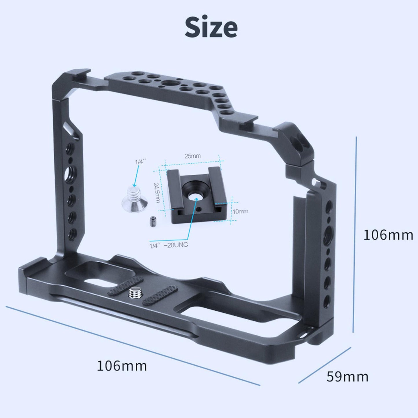 Camera Cage for Fuji X-T4 Mirrorless Camera 3/8 Locating Hole Shooting Rig"
