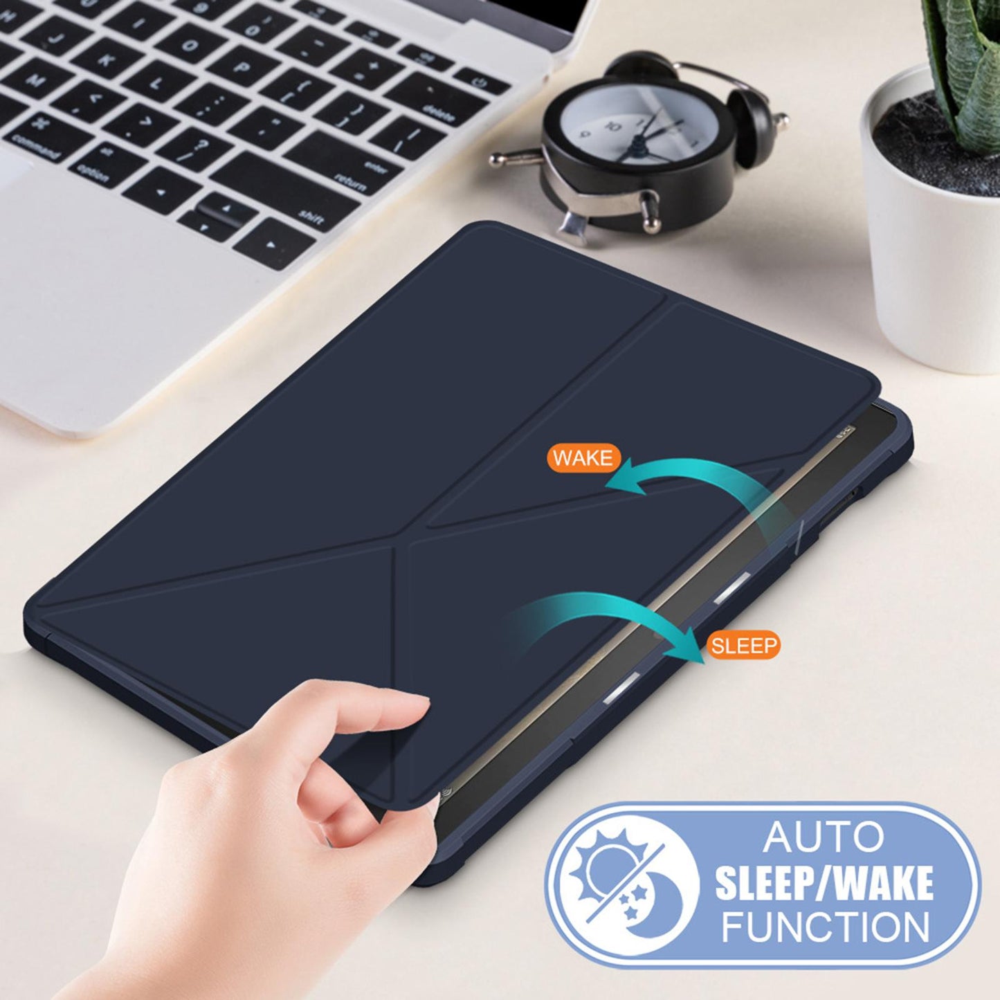 Ultra Slim Folding Protector Case Cover For Fire HD10 2021 Auto Wake blue