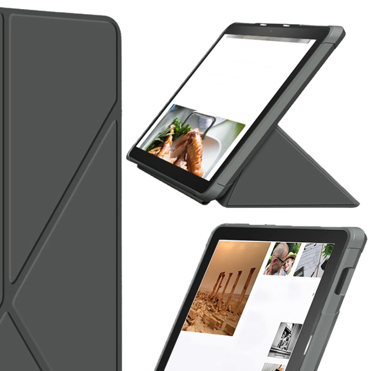 Ultra Slim Folding Protector Case Cover For Fire HD10 2021 Auto Wake gray