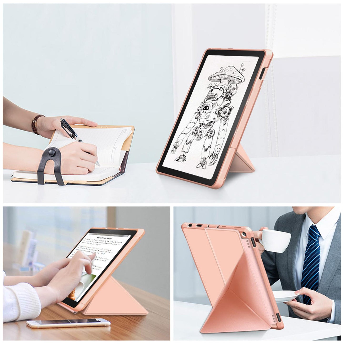 Ultra Slim Folding Protector Case Cover For Fire HD10 2021 Auto Wake gold